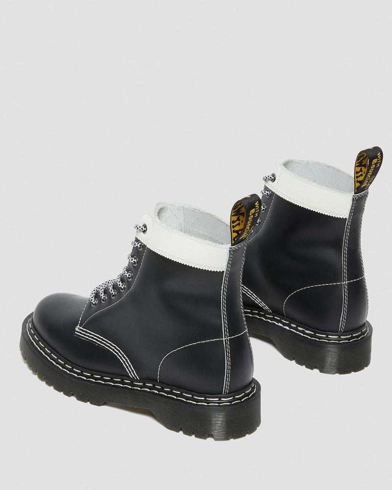 Black / White Men's Dr Martens 1460 Pascal Bex Leather Contrast Lace Up Boots | CA 525ILH